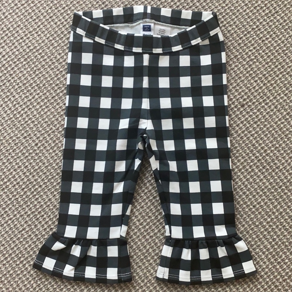 Janie and Jack Ruffle Hem Plaid Pants EUC 18-24MO